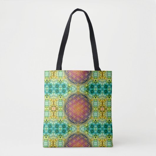 Blume des Lebens / Lebensgefühl - Fraktal 2 Tasche (Vorderseite)