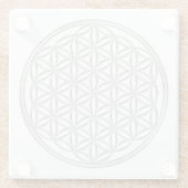 Blume des Lebens / Lebensgefühl - glänzender Krist Glasuntersetzer (Rückseite)