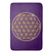 Blume des Lebens / Lebensgefühl - Gold Badematte (Vorderseite Vertikal)