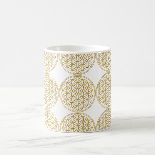 Blume des Lebens / Lebensgefühl - Gold Kaffeetasse (Mittel)