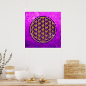 Blume des Lebens / Lebensgefühl - Gold Poster (Küche)