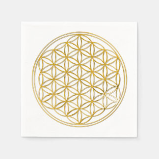 Blume des Lebens / Lebensgefühl - Gold Serviette