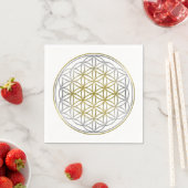 Blume des Lebens / Lebensgefühl - Gold - Silber Serviette (Beispiel)