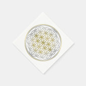 Blume des Lebens / Lebensgefühl - Gold - Silber Serviette (Ecke)
