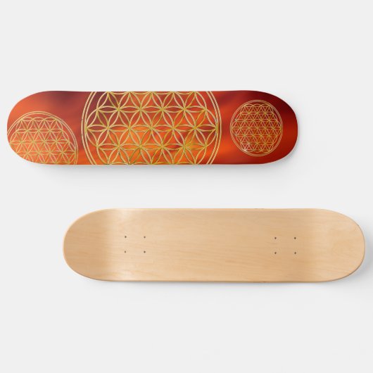 Blume des Lebens / Lebensgefühl - Gold Skateboard (Horizontal)
