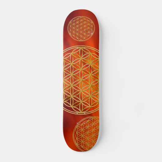 Blume des Lebens / Lebensgefühl - Gold Skateboard (Vorderseite)