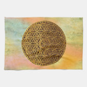 Blume des Lebens / Lebensgefühl - Goldmedaille Küchentuch (Horizontal)