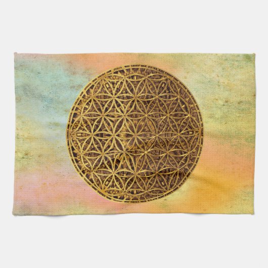 Blume des Lebens / Lebensgefühl - Goldmedaille Küchentuch (Horizontal)