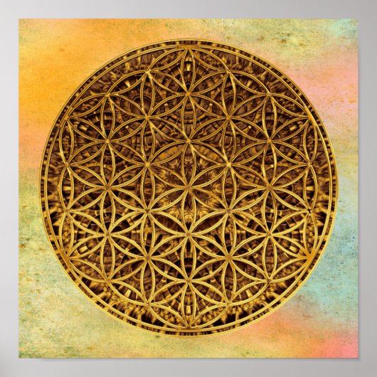 Blume des Lebens / Lebensgefühl - Goldmedaille Poster (Vorne)