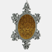 Blume des Lebens / Lebensgefühl - Goldmedaille Schneeflocken Zinn-Ornament (Links)