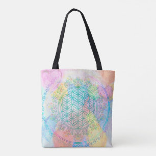 Blume des Lebens / Lebensgefühl - Herzen der Liebe Tasche