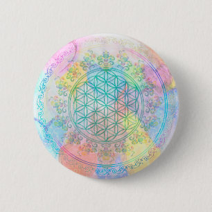 Blume des Lebens / Lebensgefühl - Liebe Herz Button