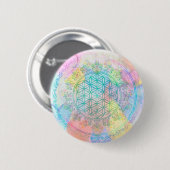 Blume des Lebens / Lebensgefühl - Liebe Herz Button (Vorne & Hinten)