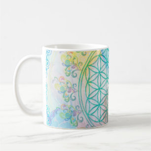Blume des Lebens / Lebensgefühl - Liebe Herz Kaffeetasse