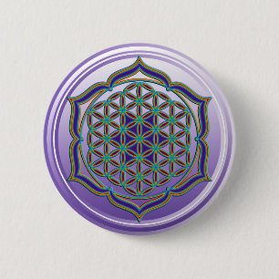 Blume des Lebens / Lebensgefühl - Lotus Contour Button