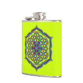 Blume des Lebens / Lebensgefühl - Lotus Contour Flachmann (Links)