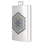 Blume des Lebens / Lebensgefühl - Lotus Contour Flachmann (Links)