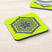 Blume des Lebens / Lebensgefühl - Lotus Contour Getränkeuntersetzer (Linke Seite)