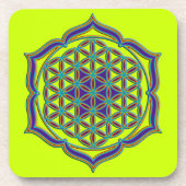 Blume des Lebens / Lebensgefühl - Lotus Contour Getränkeuntersetzer (Vorderseite)