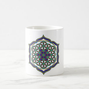 Blume des Lebens / Lebensgefühl - Lotus Contour Kaffeetasse
