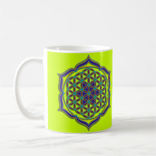Blume des Lebens / Lebensgefühl - Lotus Contour Kaffeetasse