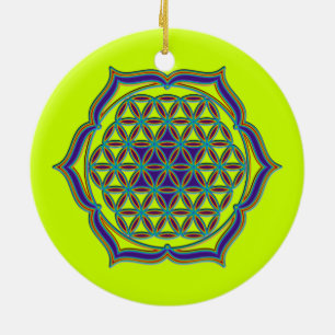 Blume des Lebens / Lebensgefühl - Lotus Contour Keramik Ornament