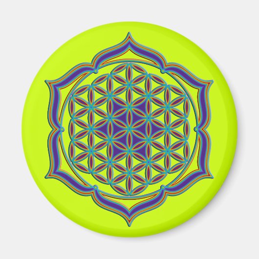 Blume des Lebens / Lebensgefühl - Lotus Contour Magnet (Vorne)