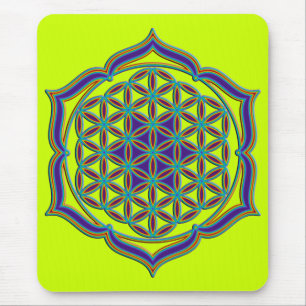 Blume des Lebens / Lebensgefühl - Lotus Contour Mousepad
