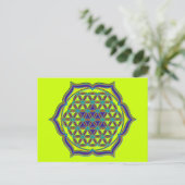 Blume des Lebens / Lebensgefühl - Lotus Contour Postkarte (Stehend Vorderseite)