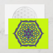 Blume des Lebens / Lebensgefühl - Lotus Contour Postkarte (Vorne/Hinten)