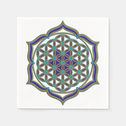 Blume des Lebens / Lebensgefühl - Lotus Contour Serviette (Vorderseite)