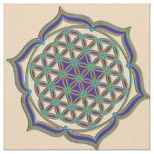 Blume des Lebens / Lebensgefühl - Lotus Contour Stoff (Nahaufnahme)
