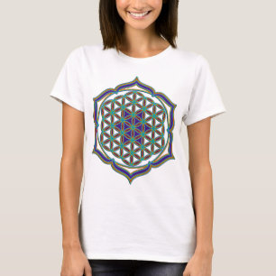 Blume des Lebens / Lebensgefühl - Lotus Contour T-Shirt