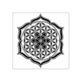 Blume des Lebens / Lebensgefühl - Lotus-Kontur Gummistempel (Prägung)