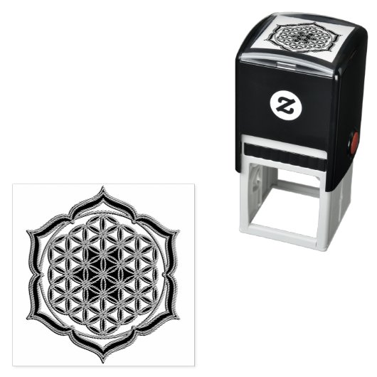 Blume des Lebens / Lebensgefühl - Lotus-Kontur Permastempel (Beispiel)