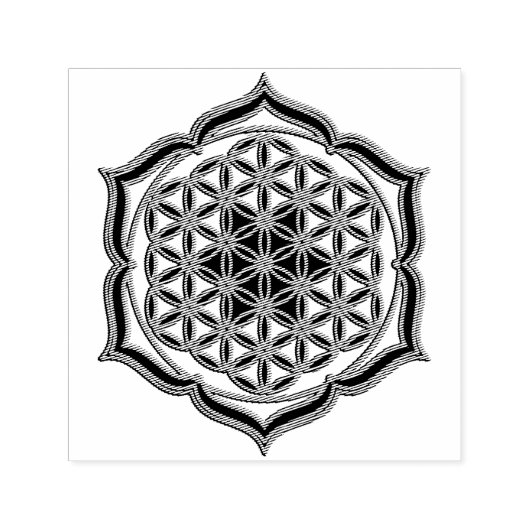 Blume des Lebens / Lebensgefühl - Lotus-Kontur Permastempel (Design)