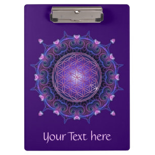 Blume des Lebens / Lebensgefühl - Mandala I Klemmbrett