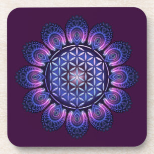 BLUME DES LEBENS / Lebensgefühl - Mandala II Getränkeuntersetzer