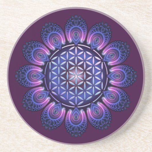 BLUME DES LEBENS / Lebensgefühl - Mandala II Untersetzer (Vorne)
