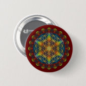 BLUME DES LEBENS / Lebensgefühl - Mandala III Button (Vorne & Hinten)