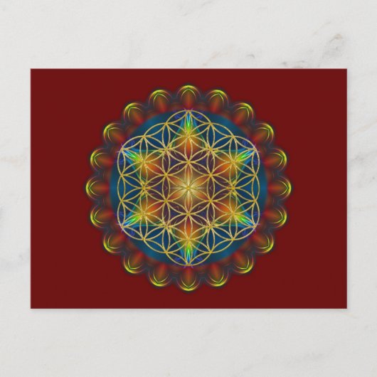 BLUME DES LEBENS / Lebensgefühl - Mandala III Postkarte (Vorderseite)