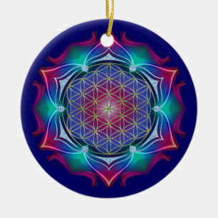 BLUME DES LEBENS / Lebensgefühl - Mandala IV Keramik Ornament