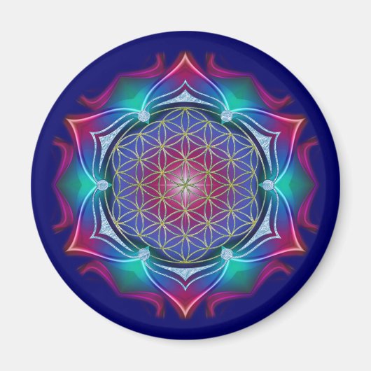 BLUME DES LEBENS / Lebensgefühl - Mandala IV Magnet (Vorne)