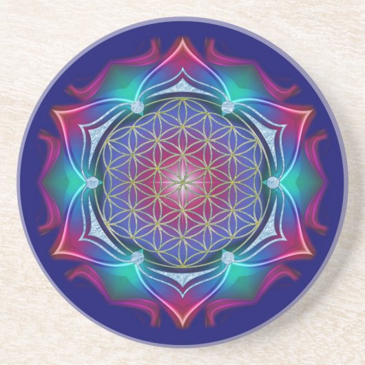 BLUME DES LEBENS / Lebensgefühl - Mandala IV Untersetzer (Vorne)
