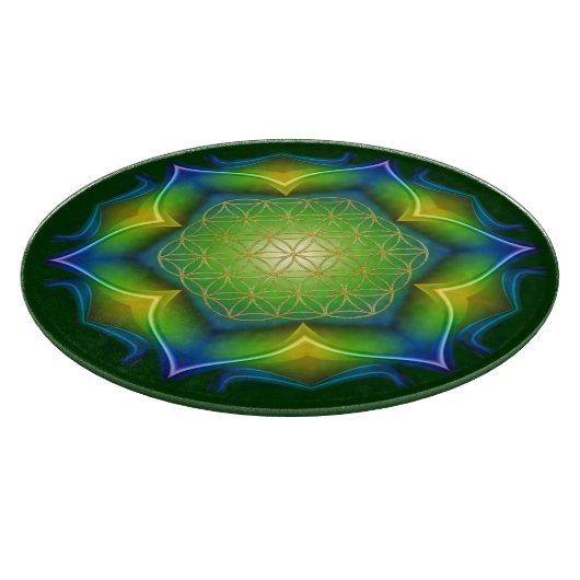 Blume des Lebens / Lebensgefühl - Mandala V Schneidebrett (Ecke)