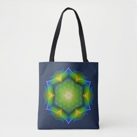 Blume des Lebens / Lebensgefühl - Mandala V Tasche (Vorderseite)