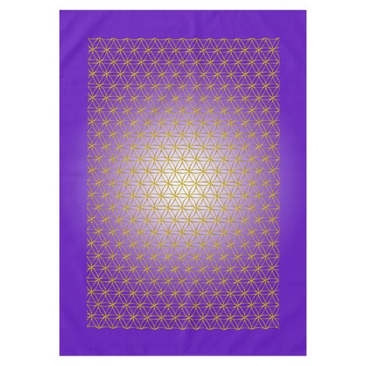 Blume des Lebens / Lebensgefühl - Muster Gold Tischdecke (Vorderseite)