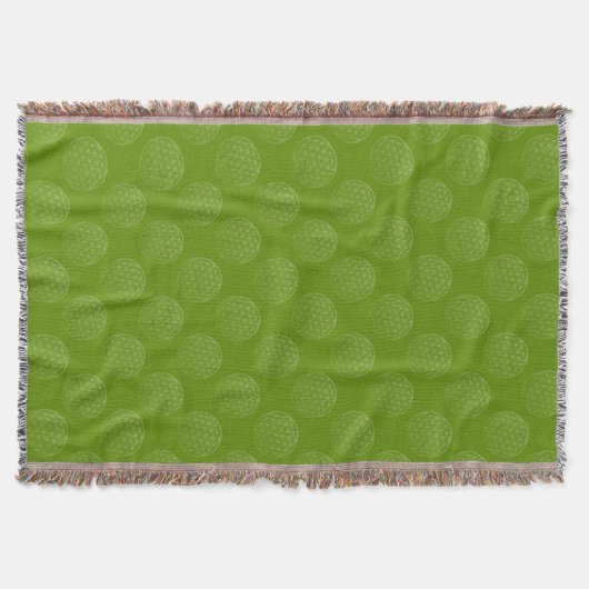 Blume des Lebens / Lebensgefühl - Muster grün Decke (Vorderseite)