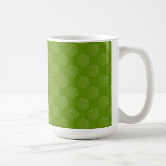 Blume des Lebens / Lebensgefühl - Muster grün Kaffeetasse (Rechts)