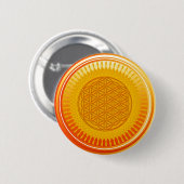 Blume des Lebens / Lebensgefühl - Orange Button (Vorne & Hinten)